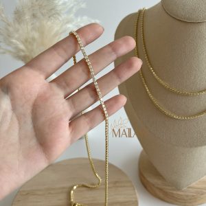 CHOKER CIRCONES BLANCO DELGADO