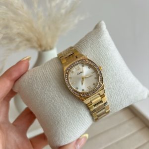 RELOJ LOVE DORADO CON CIRCONES