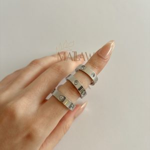 ANILLO LOVE CIRCONES PLATEADO