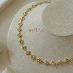 COLLAR TREBOL CRISTAL BLANCO
