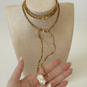 COLLAR COLGANTE PERLAS DORADO